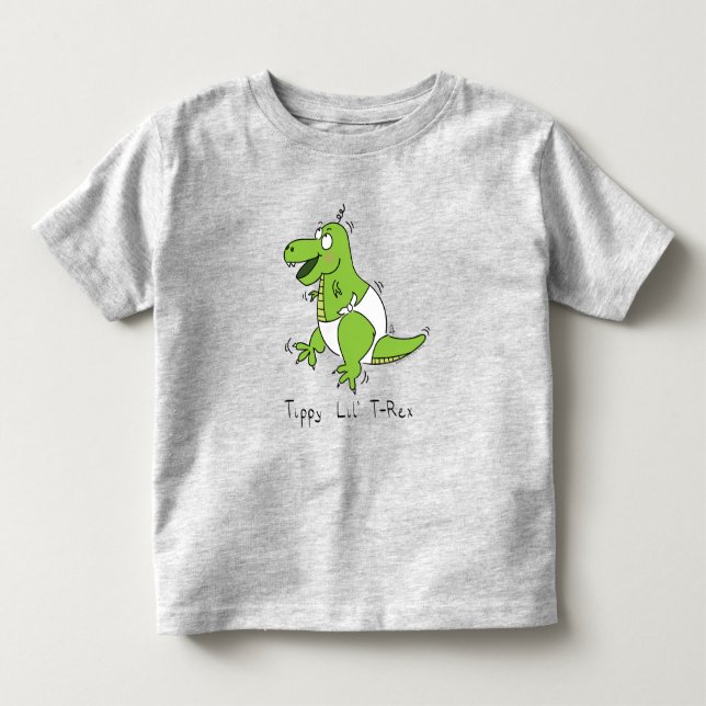 T-Rex Dinosaur Cute Baby Cartoon Toddler T-shirt (Front)
