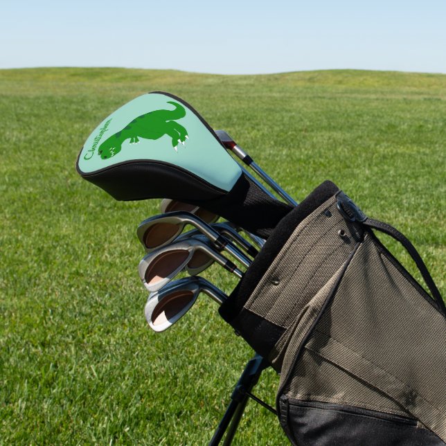 T Rex Dinosaur Design Golf Head Cover (In Situ)