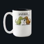 T-Rex Dinosaur Dude Did You Eat The Last Unicorn Two-Tone Coffee Mug<br><div class="desc">T-Rex Dinosaur Dude Did You Eat The Last Unicorn design for dinosaur lovers.</div>