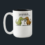 T-Rex Dinosaur Dude Did You Eat The Last Unicorn Two-Tone Coffee Mug<br><div class="desc">T-Rex Dinosaur Dude Did You Eat The Last Unicorn design for dinosaur lovers.</div>