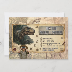 T Rex Dinosaur Expedition Birthday Adventure Invitation