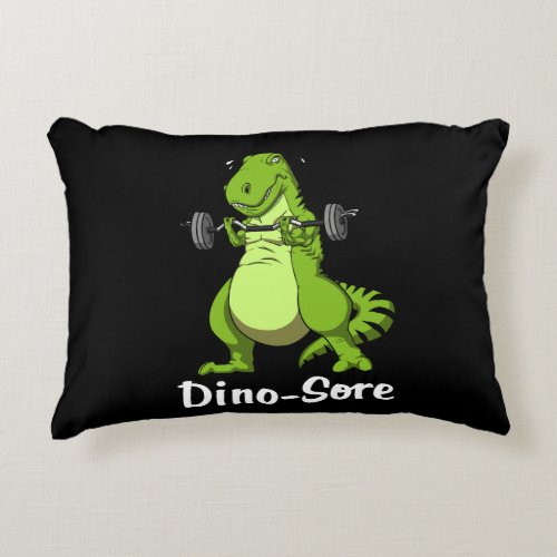 T_Rex Dinosaur Fitness Workout Gym Training Accent Pillow