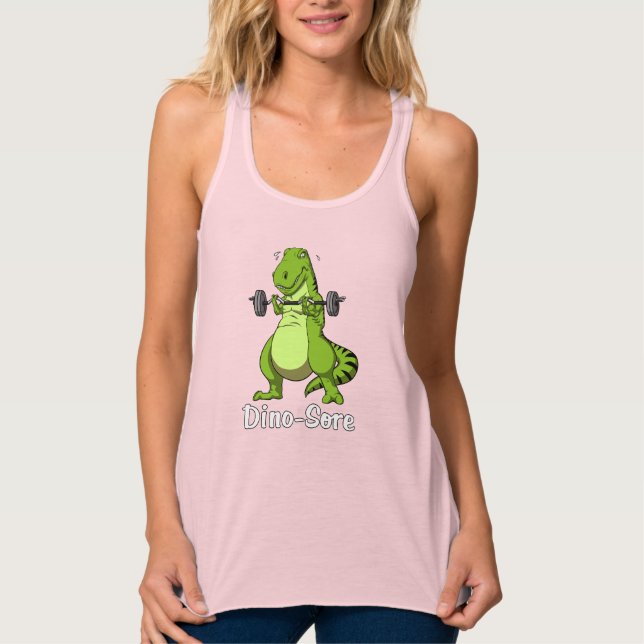 T-Rex Dinosaur Fitness Workout Gym Training Tank Top (Front)