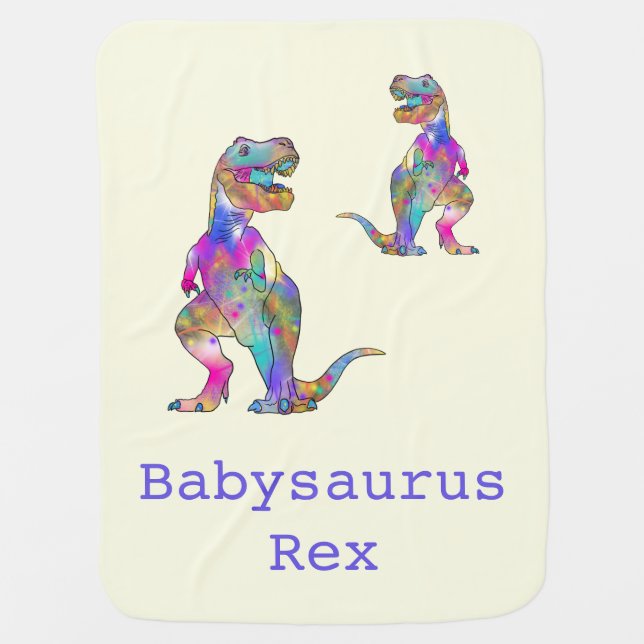 T. rex dinosaur funny baby saurus quote  blanket (Front)