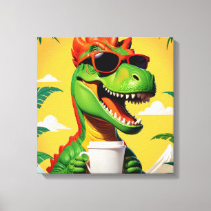 T-Rex Dinosaur Funny  Canvas Print