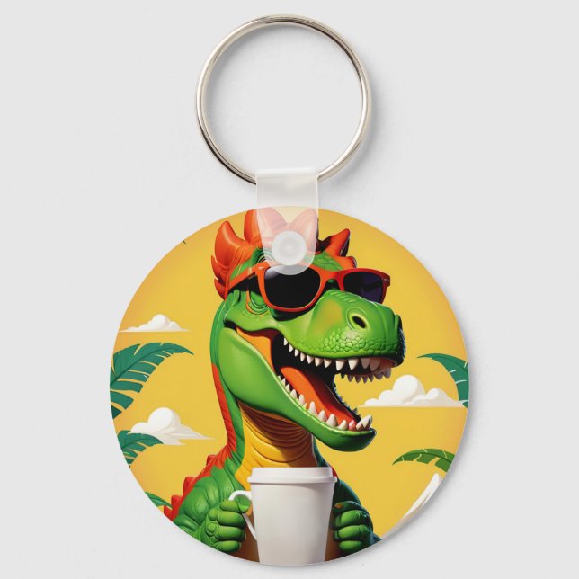 T-Rex Dinosaur Funny  Keychain (Front)