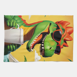 T-Rex Dinosaur Funny Kitchen Towel