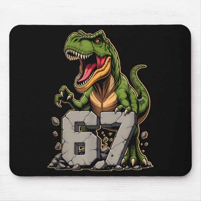 T-rex Dinosaur Funny Six Seven Meme Cool Tyrannosa Mouse Pad (Front)