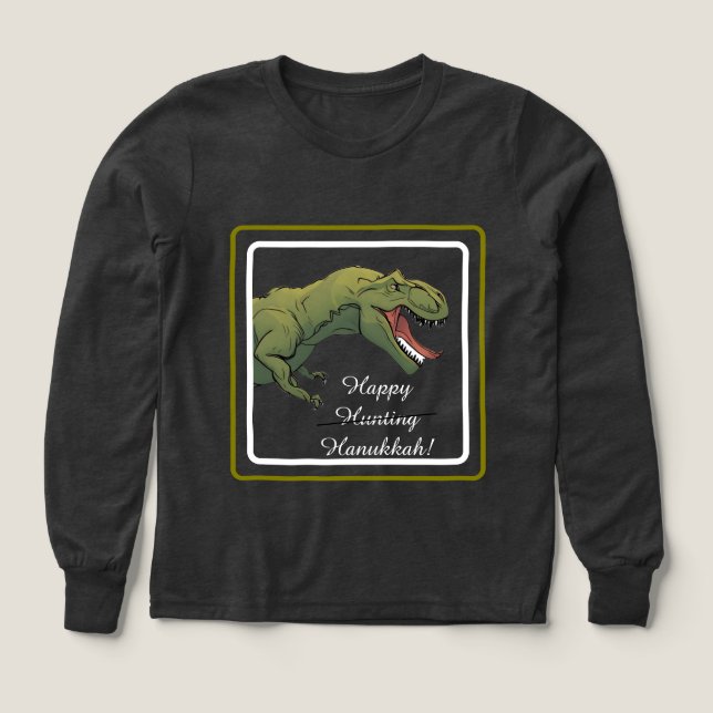 T-Rex Dinosaur Hanukkah Unisex Sweatshirt Shirt (Design Front)