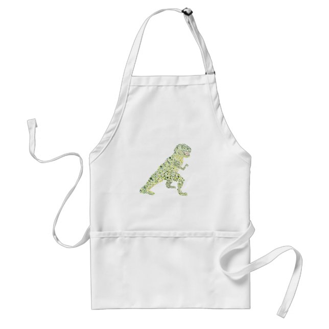 T-REX Dinosaur In Dots Adult Apron (Front)
