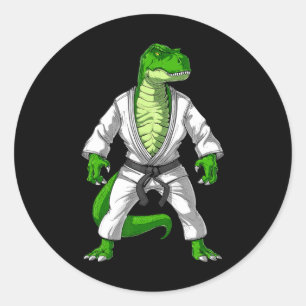 T-rex Dinosaur Jiu-jitsu Judo Karate Taekwondo Mar Classic Round Sticker