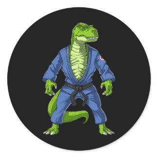 T-rex Dinosaur Jiu-jitsu Judo Ninja Martial Arts K Classic Round Sticker