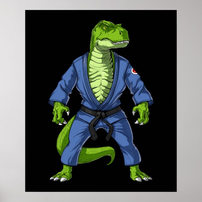 T-Rex Dinosaur Jiu-Jitsu Poster (Front)