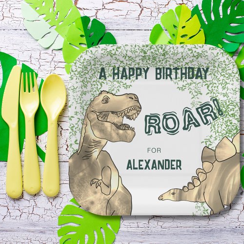 T_Rex Dinosaur Jungle Birthday Party Paper Plates