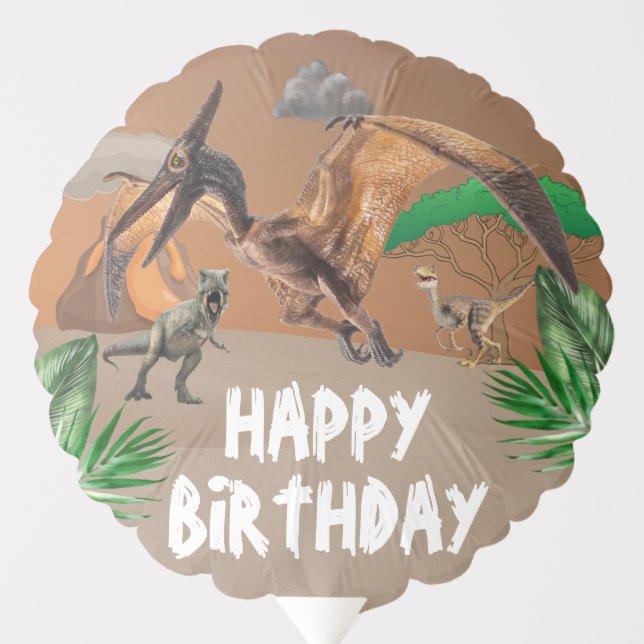 T rex Dinosaur Jungle party boy Balloon (Front)