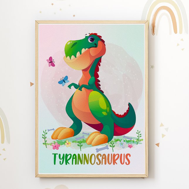 T-Rex Dinosaur Kids Room Poster Dino Nursery Print (Creator Uploaded)