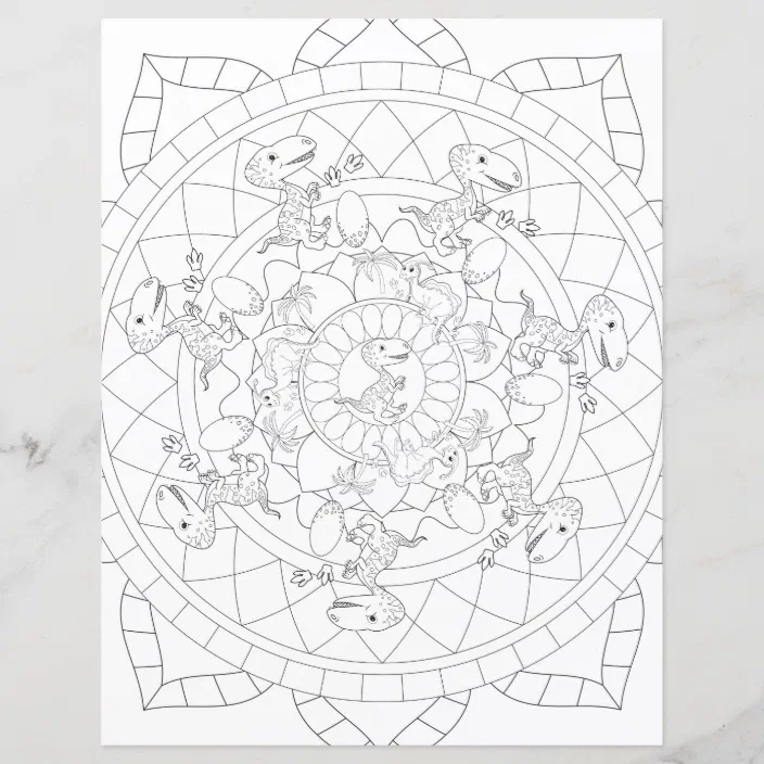 Dinosaur mandala coloring pages