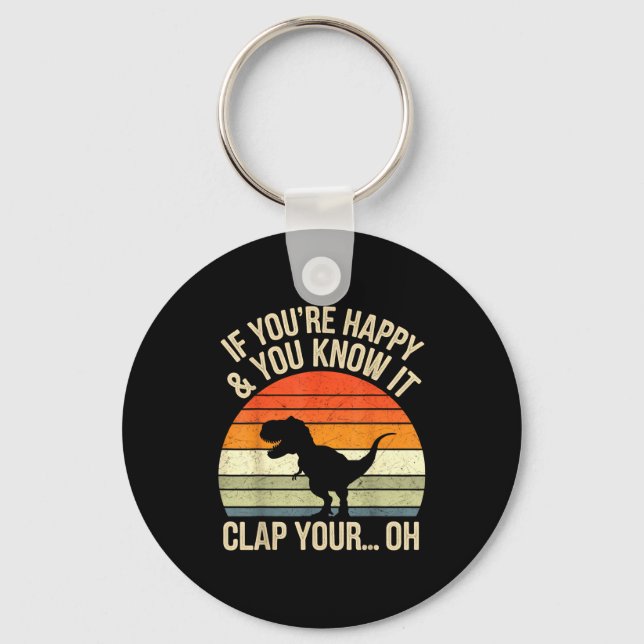 T Rex Dinosaur Meme Funny Dino For Men Women Boy K Keychain (Front)