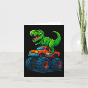 T-rex Dinosaur Monster Truck Boys Birthday School  Card