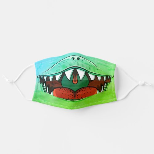 T_rex Dinosaur Mouth Kids Cartoon Blue Green Adult Cloth Face Mask