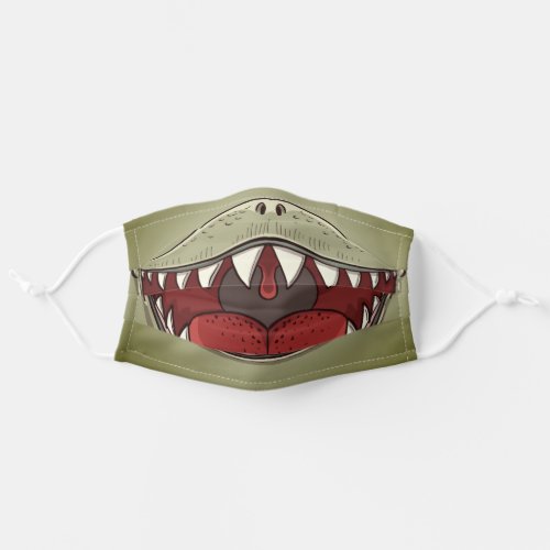 T_rex Dinosaur Mouth Kids Cartoon Dark Green Adult Cloth Face Mask