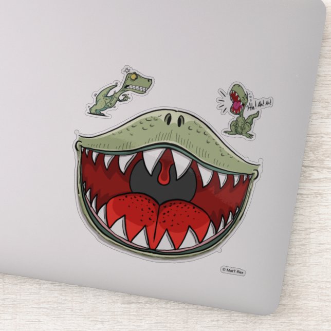 T-rex Dinosaur Mouth Kids Cartoon Sticker (Detail)