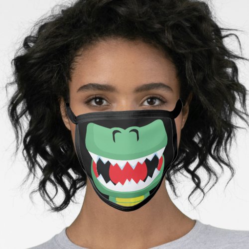 T_rex Dinosaur Mouth Kids Green Face Mask