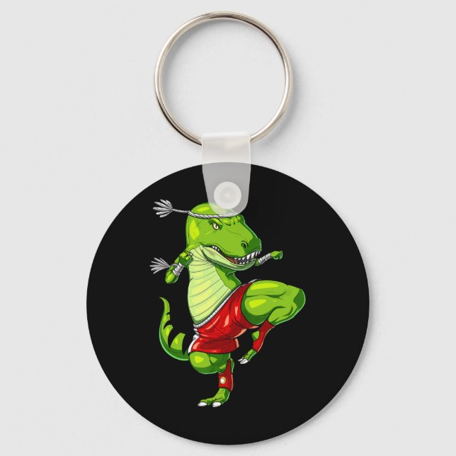 T-rex Dinosaur Muay Thai Boxing Karate Martial Art Keychain (Front)