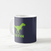 T Rex dinosaur mug personalized with kids name (Front Left)