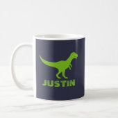 T Rex dinosaur mug personalized with kids name (Left)