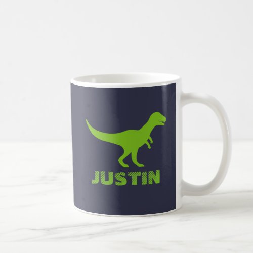 T Rex dinosaur mug personalized with kids name