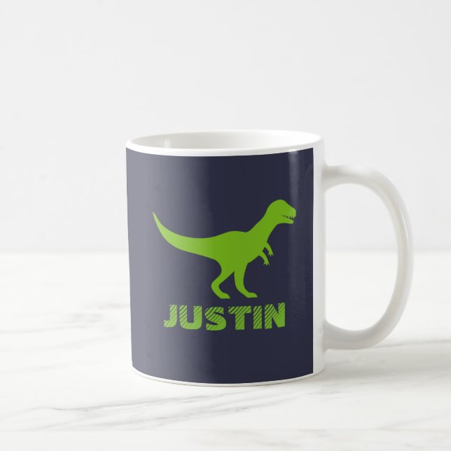 T Rex dinosaur mug personalized with kids name (Right)