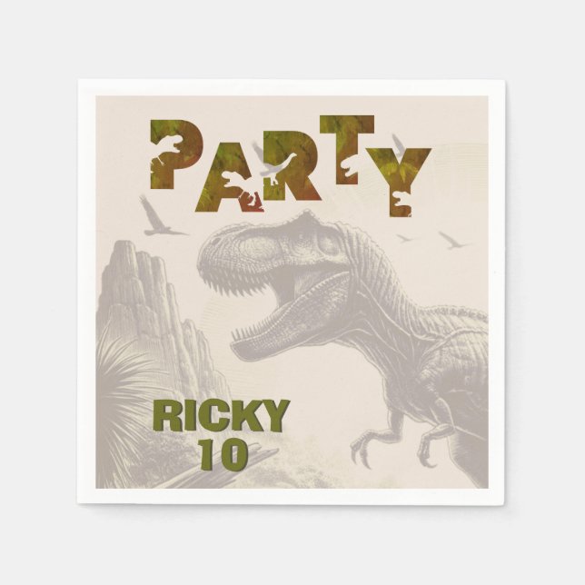 T-rex Dinosaur Napkins (Front)
