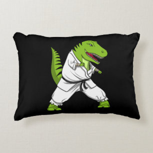 T-Rex Dinosaur Ninja Martial Arts Karate Accent Pillow