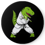 T-Rex Dinosaur Ninja Martial Arts Karate Button