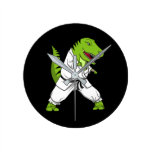 T-Rex Dinosaur Ninja Martial Arts Karate Round Clock