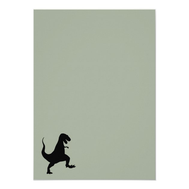 T Rex Dinosaur Orange Birthday Party Invitation