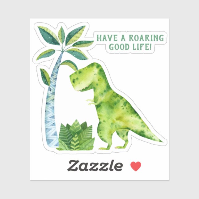 *~* T-Rex Dinosaur Palm Tree Roaring Good Life Sticker (Sheet)