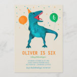 T-Rex Dinosaur Party Animal Birthday Party Invitation<br><div class="desc">Invite your paleontologist friends over for a Stompin good time with this Dino-Mite Trex Birthday Party Invitation!</div>