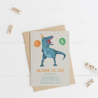 T-Rex Dinosaur Party Animal Birthday Party Invitation
