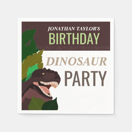 T Rex Dinosaur Party Childrens Birthday Paper Napkins