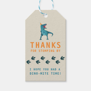 T-Rex Dinosaur Party Favor Gift Tags