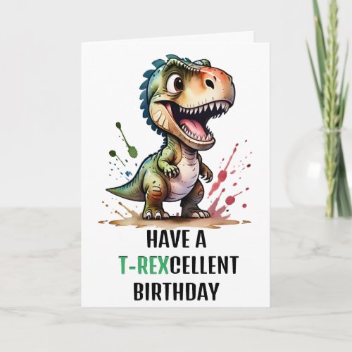 TRex Dinosaur Personalized Birthday Card