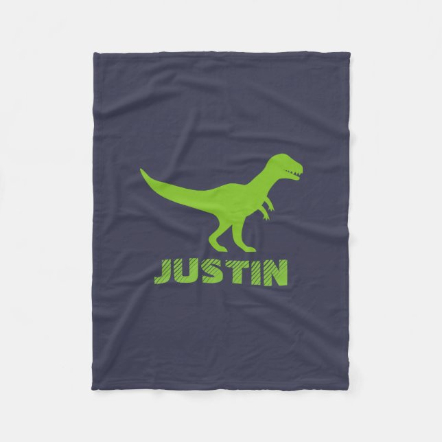 T rex dinosaur personalized fleece blanket for kid (Front)