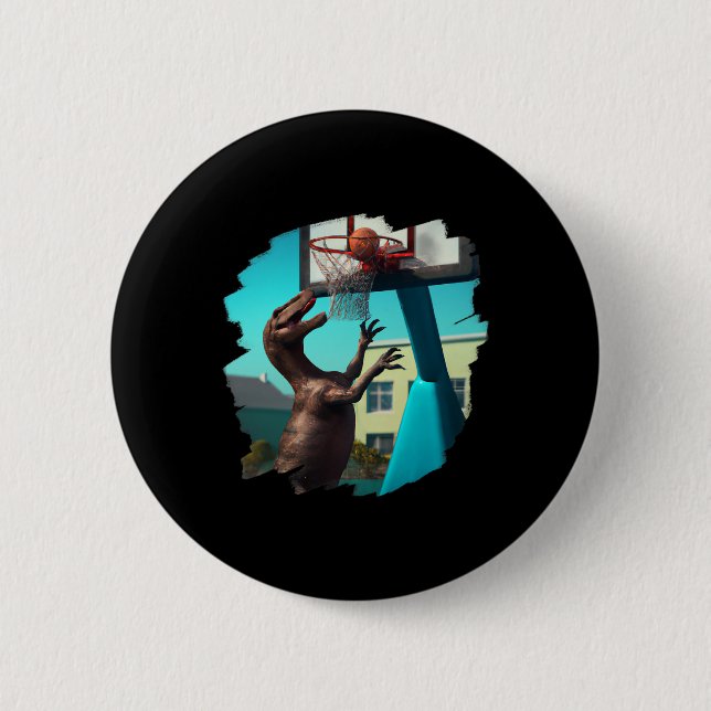 T Rex Dinosaur Playing Sketll Fun Dinosaur Sketll  Button (Front)