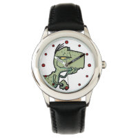 T-Rex Dinosaur Red Green Cartoon Kids Watch