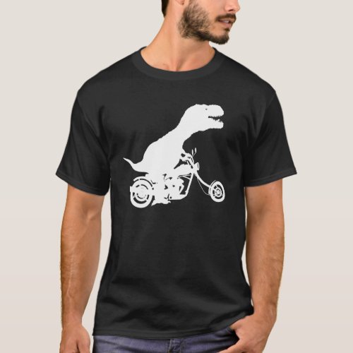 T Rex Dinosaur Riding A Chopper Motorcycle For Sho T_Shirt