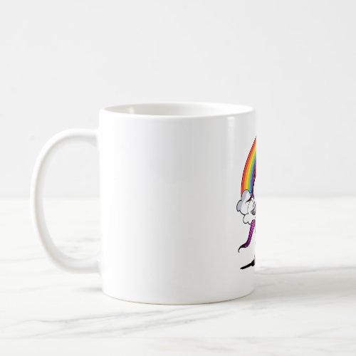 T_Rex Dinosaur Riding Unicorn Rainbow Funny Coffee Mug