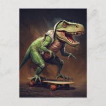 T-Rex Dinosaur Rising a Skateboard Birthday Party
