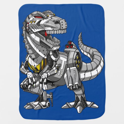 T_Rex Dinosaur Robot Monster Boys Kids Baby Blanket